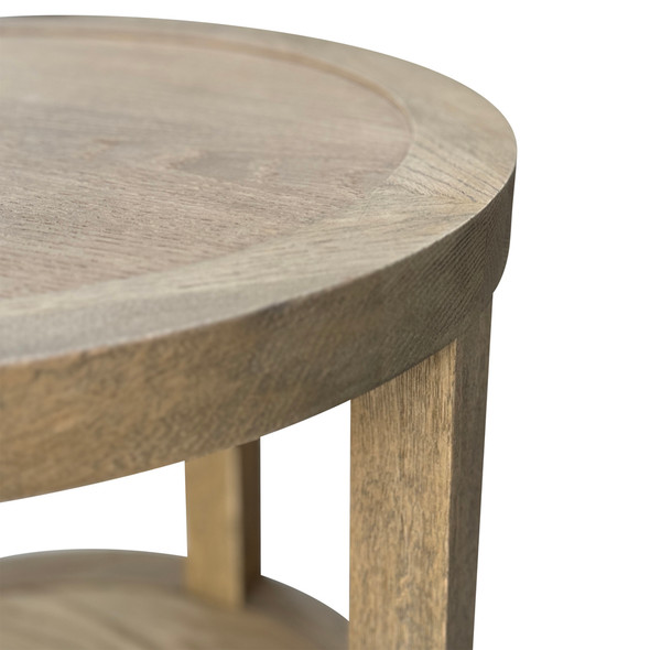 Portland Round Timber Side Table - Dark Oak - Dark Oak Bedroom Furniture - HL621-108