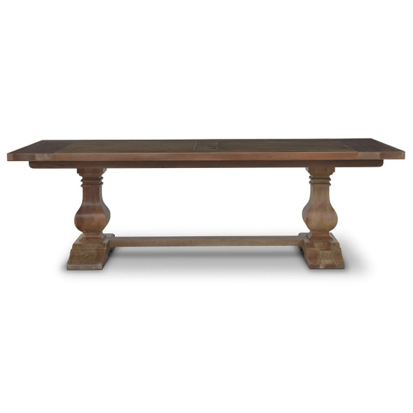 Provincial Trestle Dining Table 240cm - Straw Wash - Size: 244H x 102W x 76D (cm) - French Provincial style