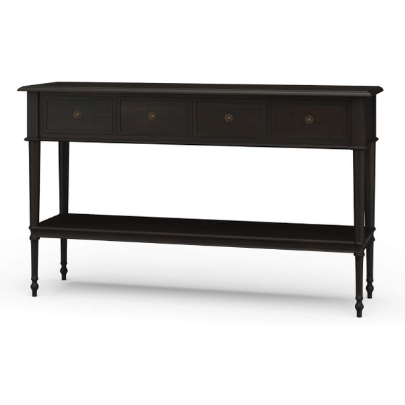 Kensington Hall Table Narrow - Black Wash - Size: 90H x 150W x 42D (cm) - Traditional style