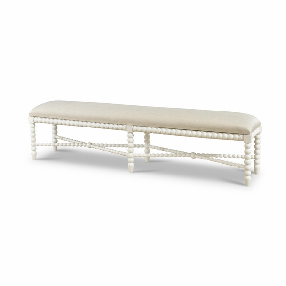 Cholet Bench - True White, Corsica Linen 