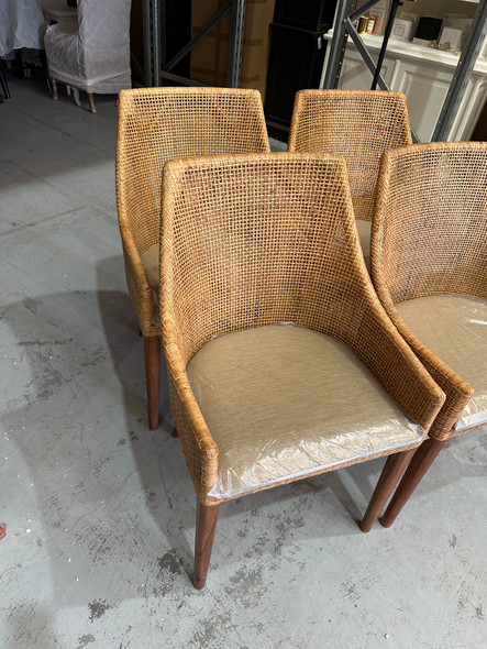 Cuban Armchair - Honey Set of 5 - Darker legs & Seat