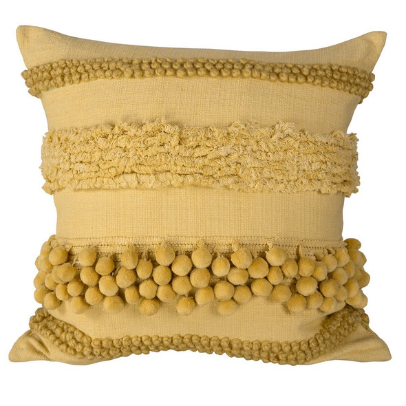 Having a Ball Pillow - Lemon Chiffon - Size: H x W x D (cm) - Boho Chic style