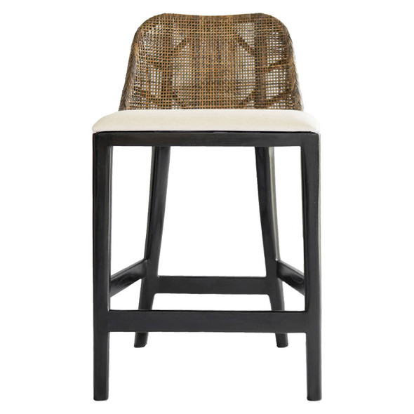 Panama Rattan Counter Stool - Pecan Brown - Coastal style