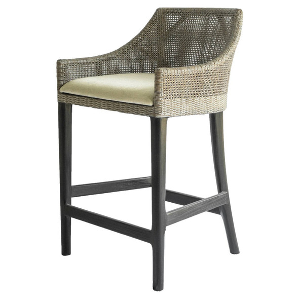 Cuban Rattan Counter Stool - Smoke Grey Kitchen Furniture - GT-108SGW