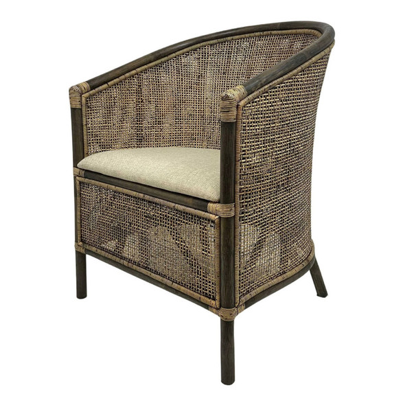 Cayman Rattan Tub Chair - Black Shadow Living Room Furniture - GT-119BS