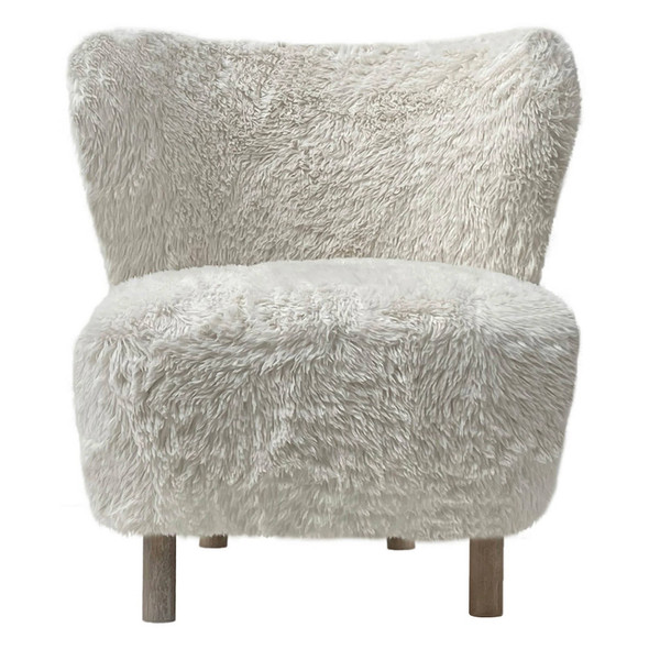 Monroe Woolen Tub Chair - White - Mid-Century Modern style