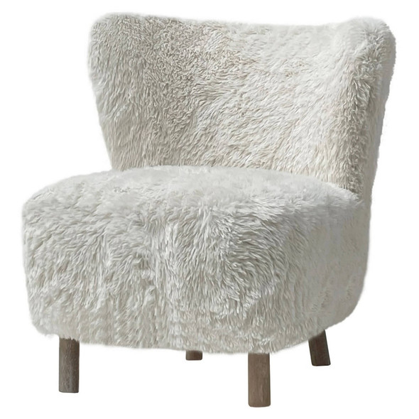 Monroe Woolen Tub Chair - White Living Room Furniture - KM-003WHITE