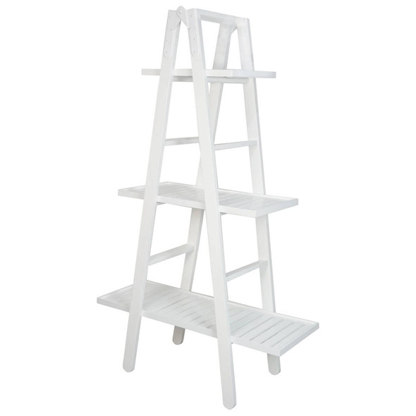 Avida Folding Ladder Shelf - 150cm White Alfresco & Rattan Furniture - S-0732WHITE