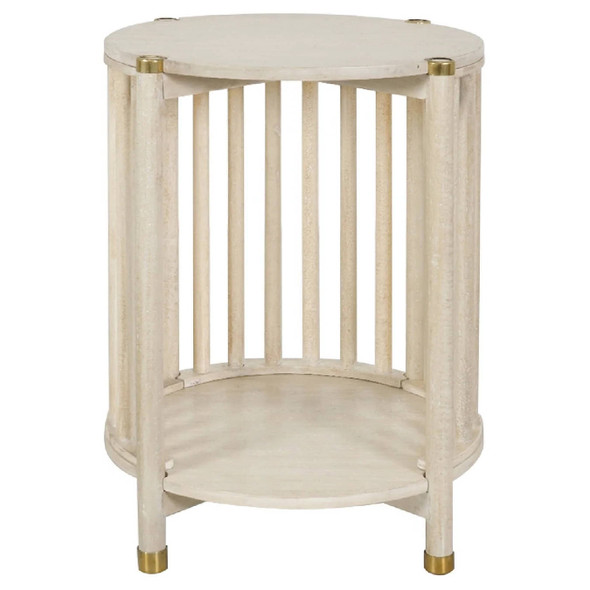 Solaro Retro Side Table - Whitewash - Mid-Century Modern style