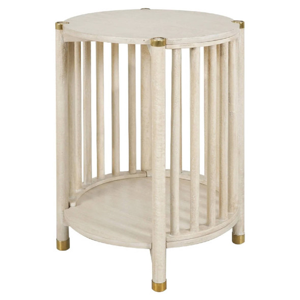 Solaro Retro Side Table - Whitewash Living Room Furniture - S-0842-DW