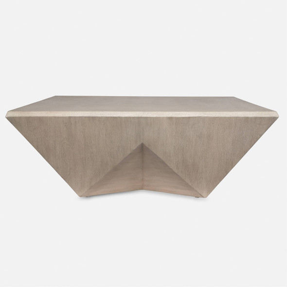 Collins Modern Light Gray Coffee Table - Size: 41H x 107W x 107D (cm) - Contemporary style Collins Modern Light Gray Coffee Table - Size: 41H x 107W x 107D (cm) - Contemporary style