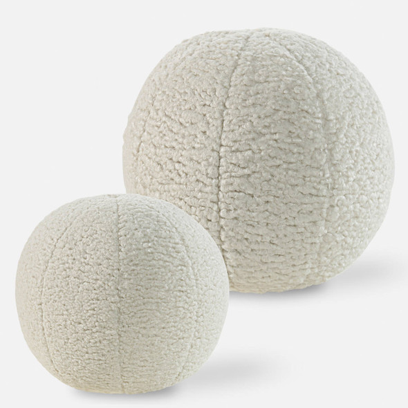 Capra Ball Sheepskin Pillows S/2 Contemporary style Cushion Decor Capra Ball Sheepskin Pillows S/2 Contemporary style Cushion Decor