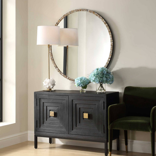 Odeon Shell Inlay Round Mirror Coastal style Wall Mirror Decor