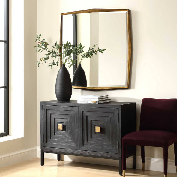 On Point Square Gold Mirror Mid-Century Modern style Wall Mirror Decor