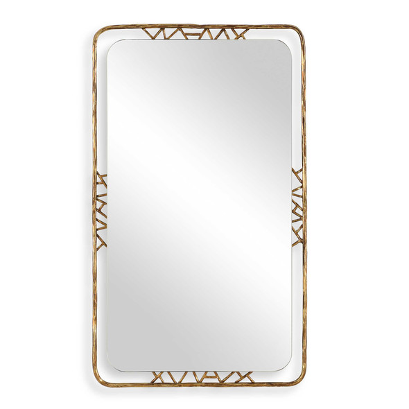 Tahoma Antiqued Gold Mirror - Size: 127H x 76W x 4D (cm) - Organic style
