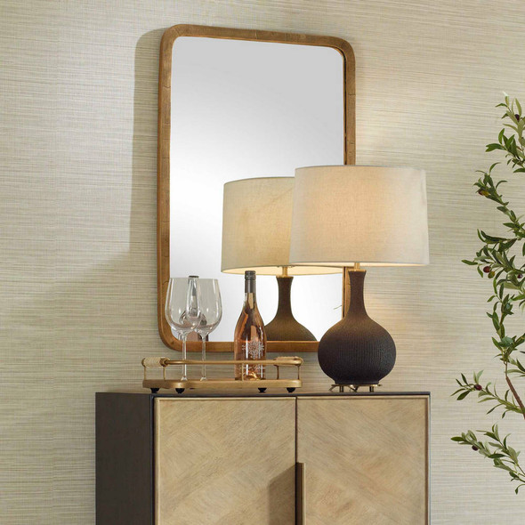 Vestry Antique Brass Mirror Mid-Century Modern style Wall Mirror Decor