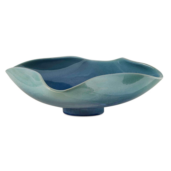 Blue Lagoon Outdoor Bowl - Size: 14H x 36W x 36D (cm) - Organic style