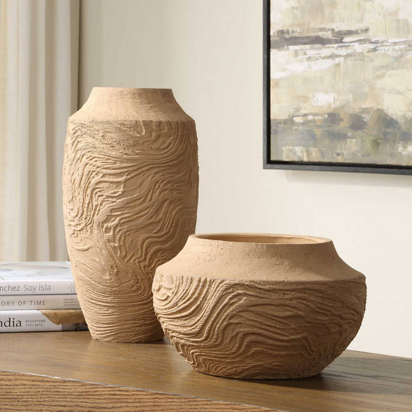 Sandstone Flow Large Terracotta Vase Organic style Vase Decor