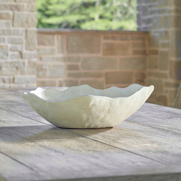 Obscura Warm White Outdoor Bowl Organic style Bowl Decor
