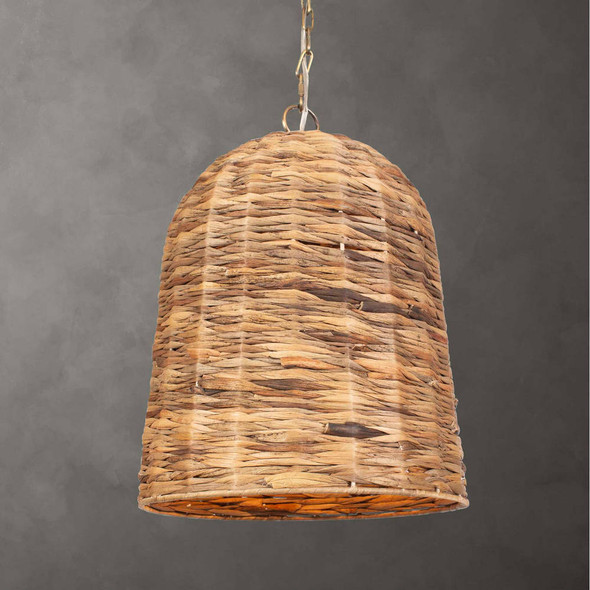 Sigh Woven Brass 1 Light Pendant - Size: 52H x 51W x 51D (cm) - Mid-Century Modern style