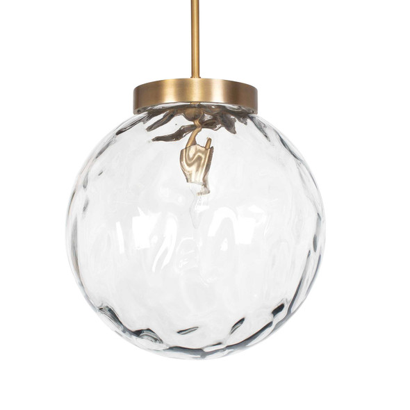 Gaia 1 Light Watered Glass Pendant Mid-Century Modern style Ceiling Pendant Decor