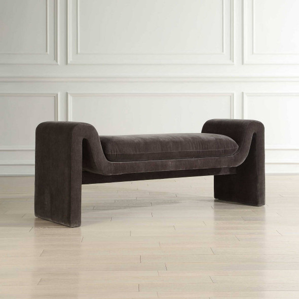 Manson Modern Charcoal Bench Coastal style Accent Chair Decor