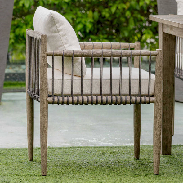 Borneo White Outdoor Dining Chair Coastal style Outdoor Seating Decor