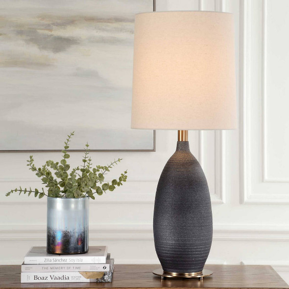Tyree Brown Marble Floor Lamp - Size: 168H x 51W x 51D (cm) - Mediterranean style