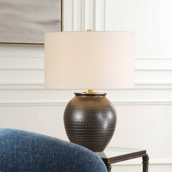 Laight Antique Brass Floor Lamp - Size: 164H x 46W x 46D (cm) - Mid-Century Modern style