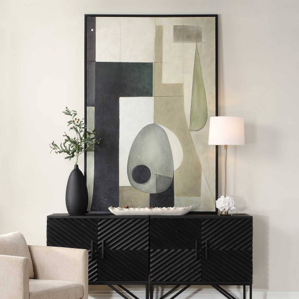 Tusk Travertine Accent Lamp - Size: 28H x 20W x 15D (cm) - Contemporary style