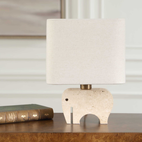 Tusk Travertine Accent Lamp Contemporary style Table Lamp Decor