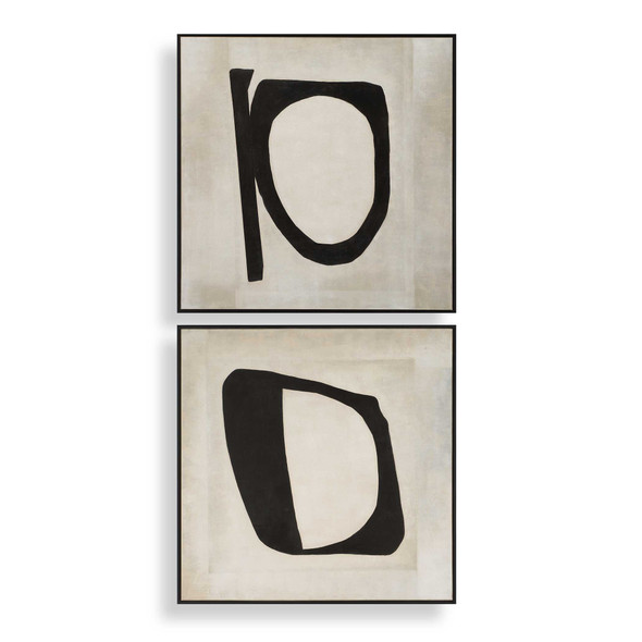 Characters Abstract Art Set/2 - Size: 104H x 104W x 5D (cm) - Contemporary style