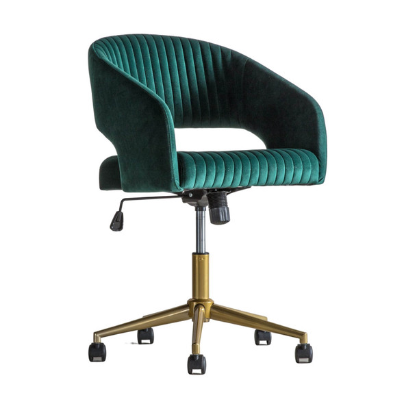 Murray Swivel Office Chair - Green Velvet - Hudson Living 396007