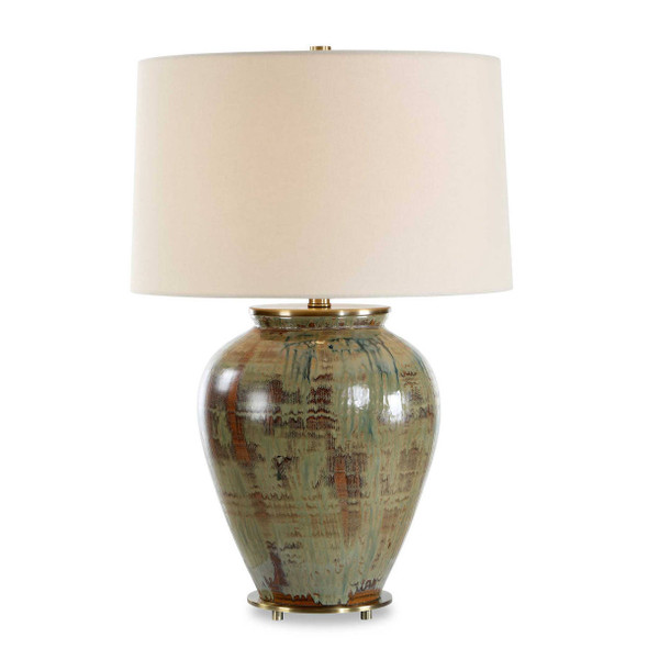 Olisa Brown Green Table Lamp - Size: 64H x 43W x 43D (cm) - Contemporary style