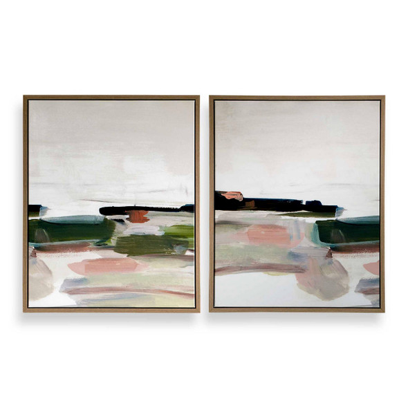 Just Peaking Framed Abstract Prints Set/2 - Size: 80H x 65W x 5D (cm) - Contemporary style