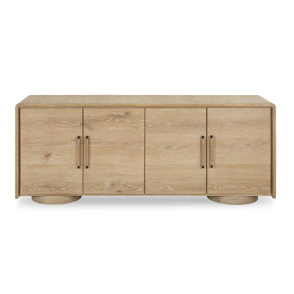 Evanston 4 Door Natural Oak Cabinet - Size: 81H x 200W x 49D (cm) - Contemporary style