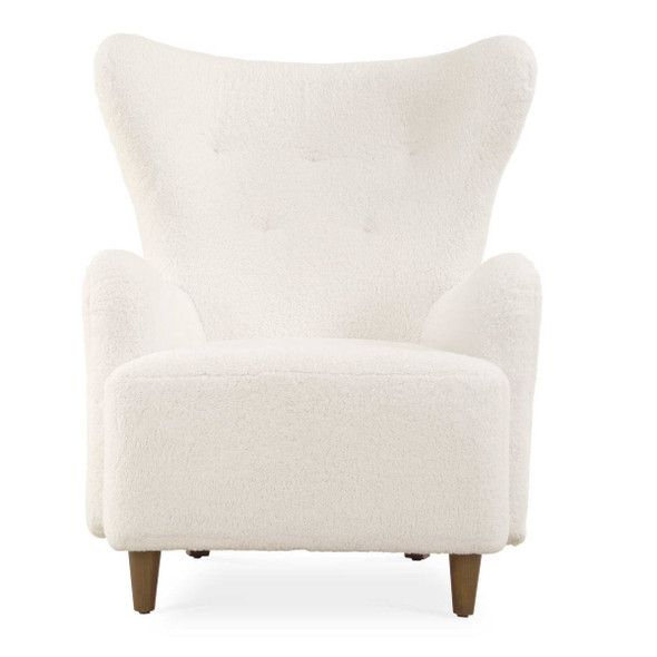 Ingel White Wingback Armchair - Size: 100H x 84W x 86D (cm) - Contemporary style