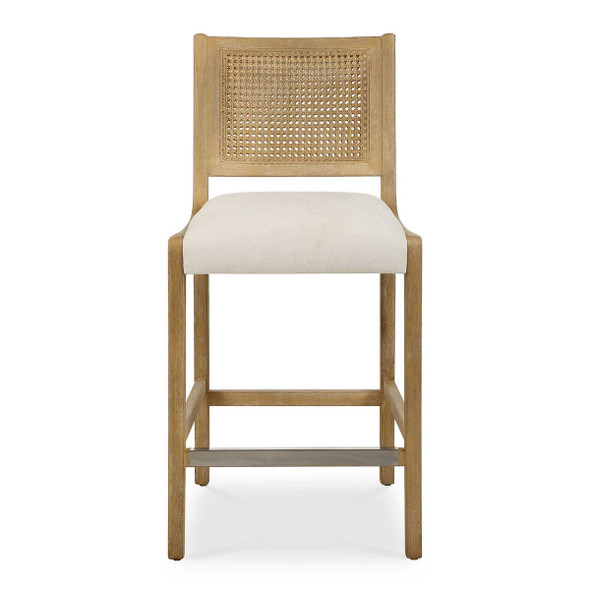 Interweave Coastal Rattan Counter Stool - Size: 99H x 48W x 55D (cm) - Contemporary style