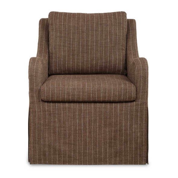 Luisa Pinstripe Swivel Chair - Size: 90H x 70W x 85D (cm) - Contemporary style