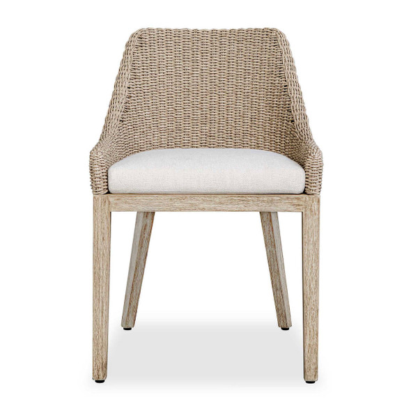 Paloma Outdoor Wicker Dining Chair - Size: 82H x 54W x 62D (cm) - Contemporary style