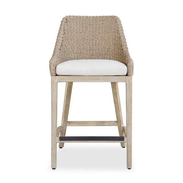 Paloma Outdoor Wicker Counter Stool - Size: 99H x 54W x 62D (cm) - Contemporary style