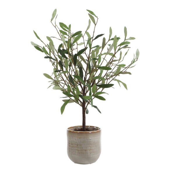 Solea Olive Accent & Textured Vase - Size: 58H x 45W x 34D (cm) - Organic style