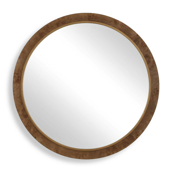 Cleveland Round Burl Wood Mirror - Size: 132H x 132W x 7D (cm) - Organic style