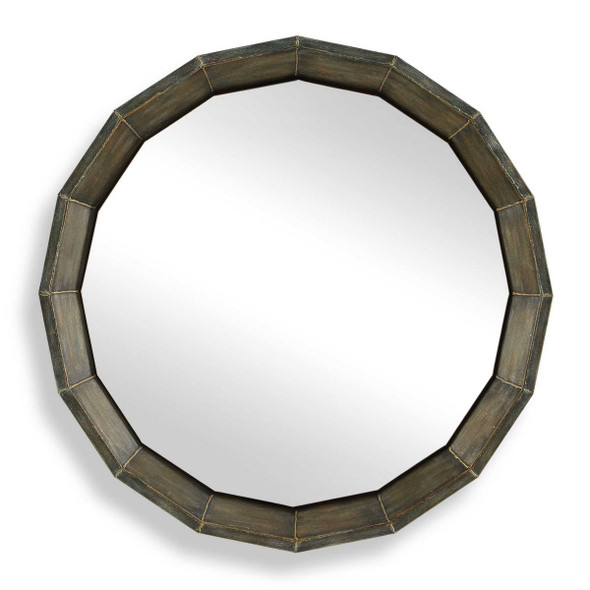 Neve Bronze Round Mirror - Size: 87H x 87W x 8D (cm) - Contemporary style