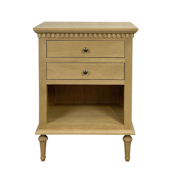 Marie Open Bedside Table (Small) - Natural Oak - Hamptons style