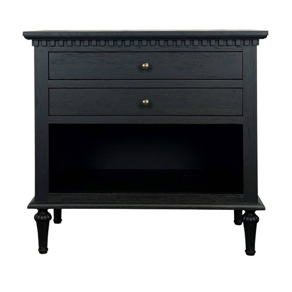 Marie Side Table Black Oak Large - Hamptons style