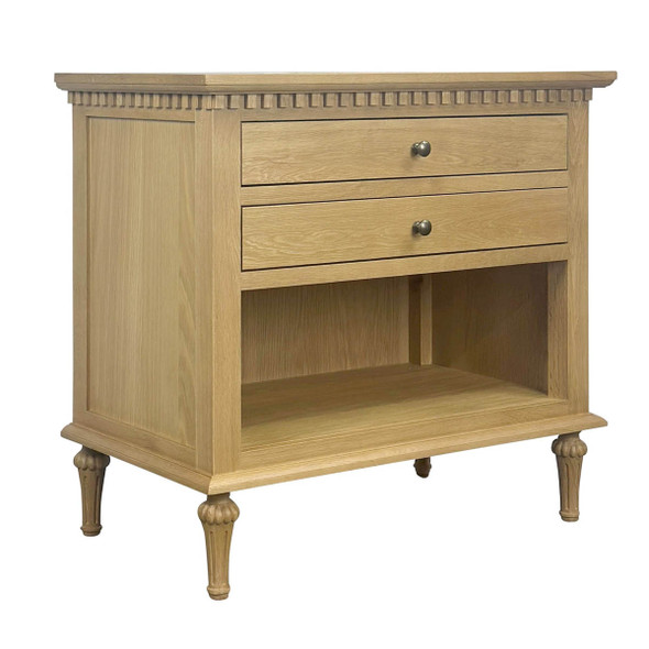 Marie Open Bedside Table (Large) - Natural Oak Living Room Furniture - HL129-76-CN