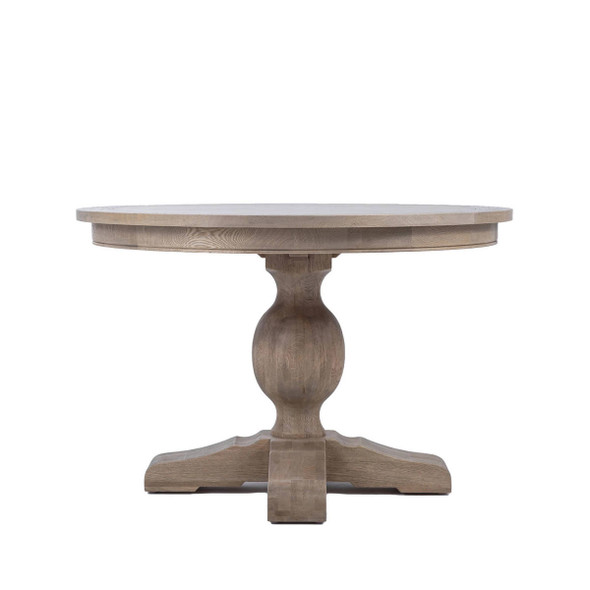 Lisbon Round Dining Table 120Cm - Weathered Oak Dining Room Furniture - D175-120-105