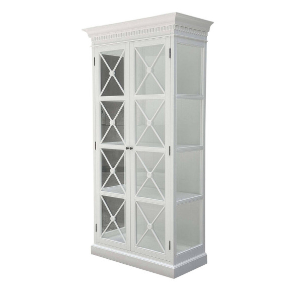 West Hamptons Full Glass 2 Door Cabinet - White Dining Room Furniture - W5809-MW