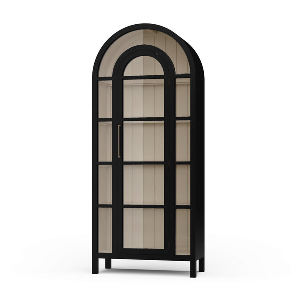 Vannes Display Cabinet w/ Glass Shelves - Batavia Black / Putty (28221-BBAPUT